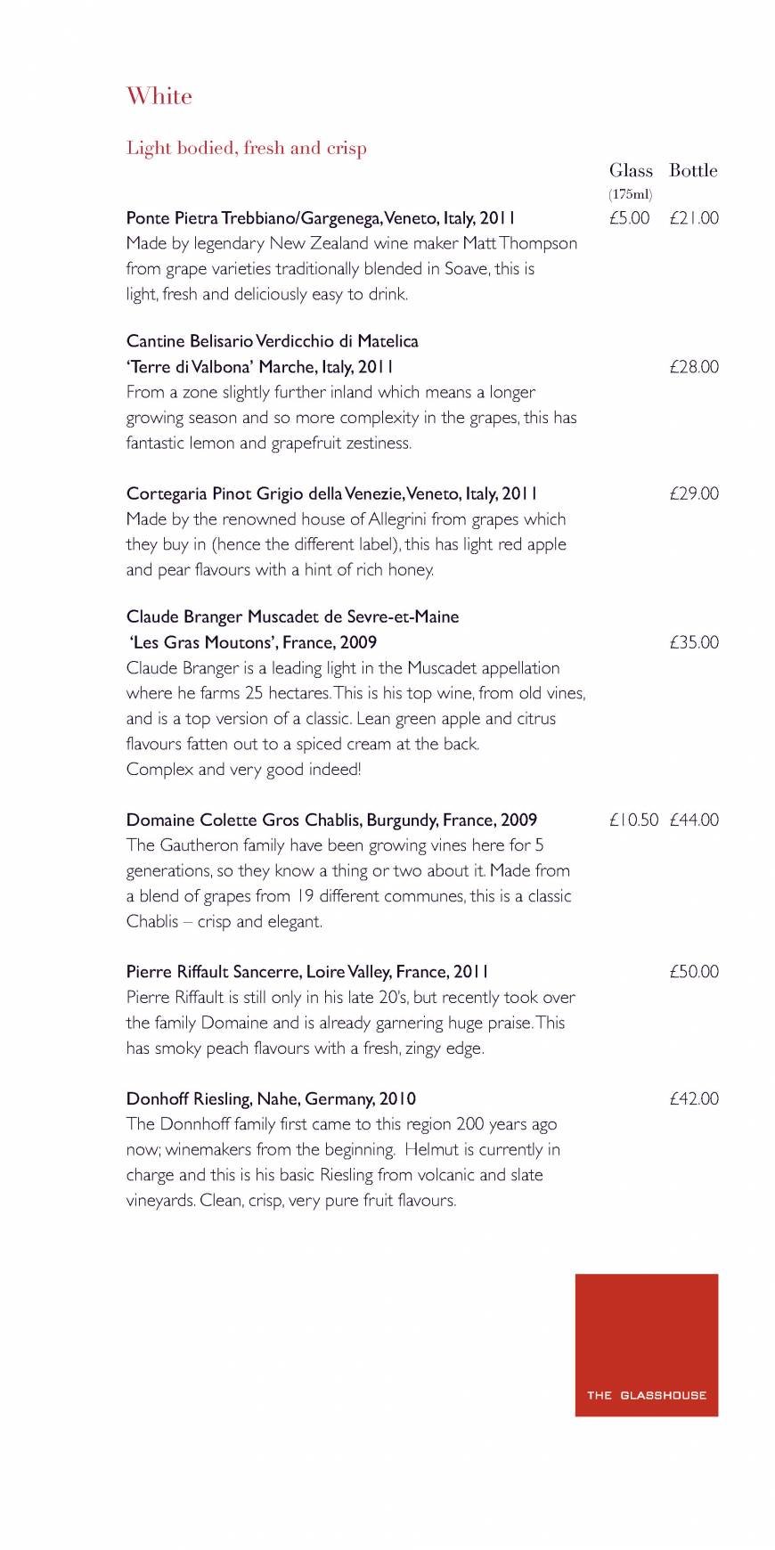 Pricelists of The Glasshouse Restaurant at The Grove THE GROVE | London's Country Estate - Photo 16 of 27