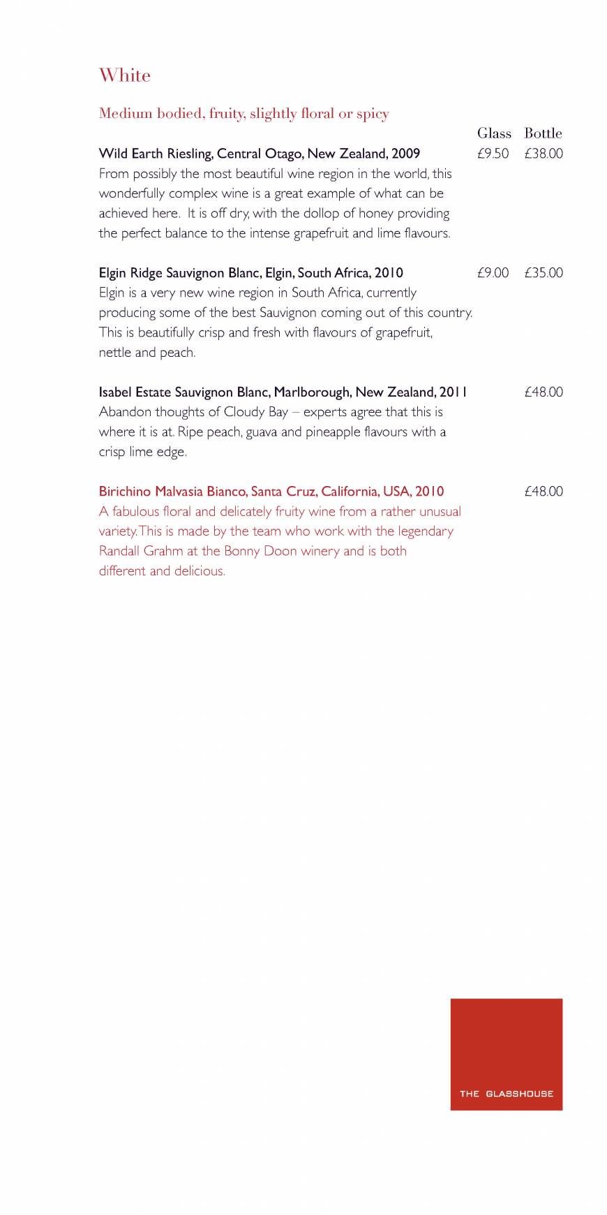  Pricelists of The Glasshouse Restaurant at The Grove THE GROVE | London's Country Estate - Photo 14 of 27