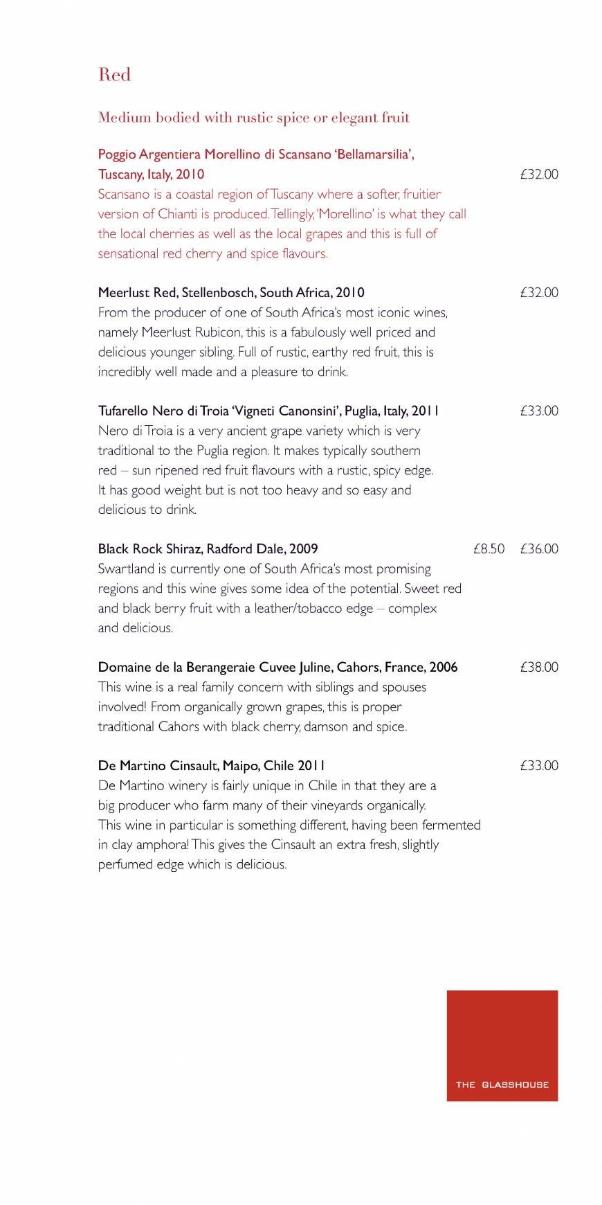  Pricelists of The Glasshouse Restaurant at The Grove THE GROVE | London's Country Estate - Photo 11 of 27