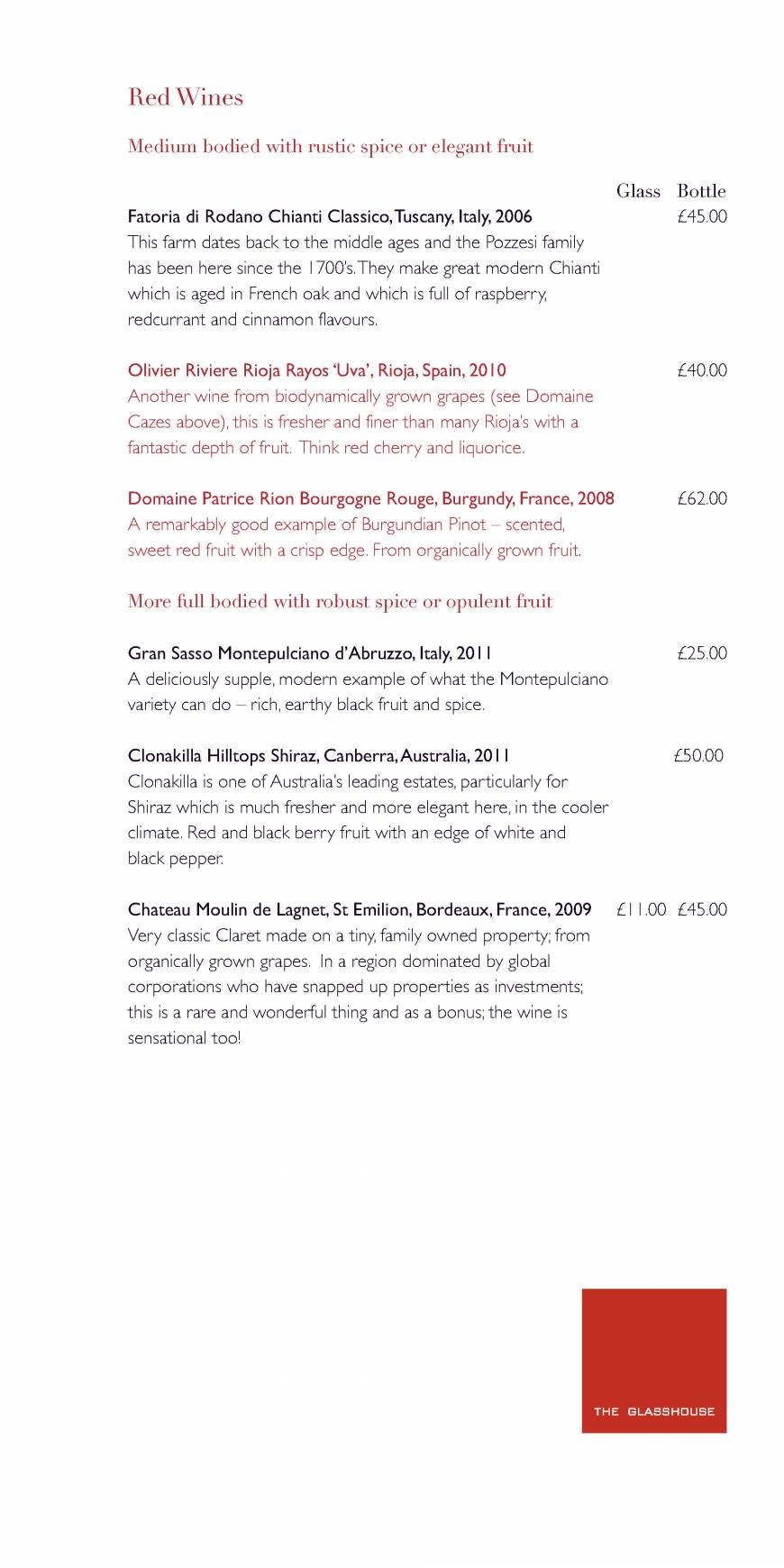  Pricelists of The Glasshouse Restaurant at The Grove THE GROVE | London's Country Estate - Photo 10 of 27