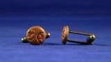Pair of Steampunk style cufflinks made from bronze and clay. Small size - diameter 9mm (3/8