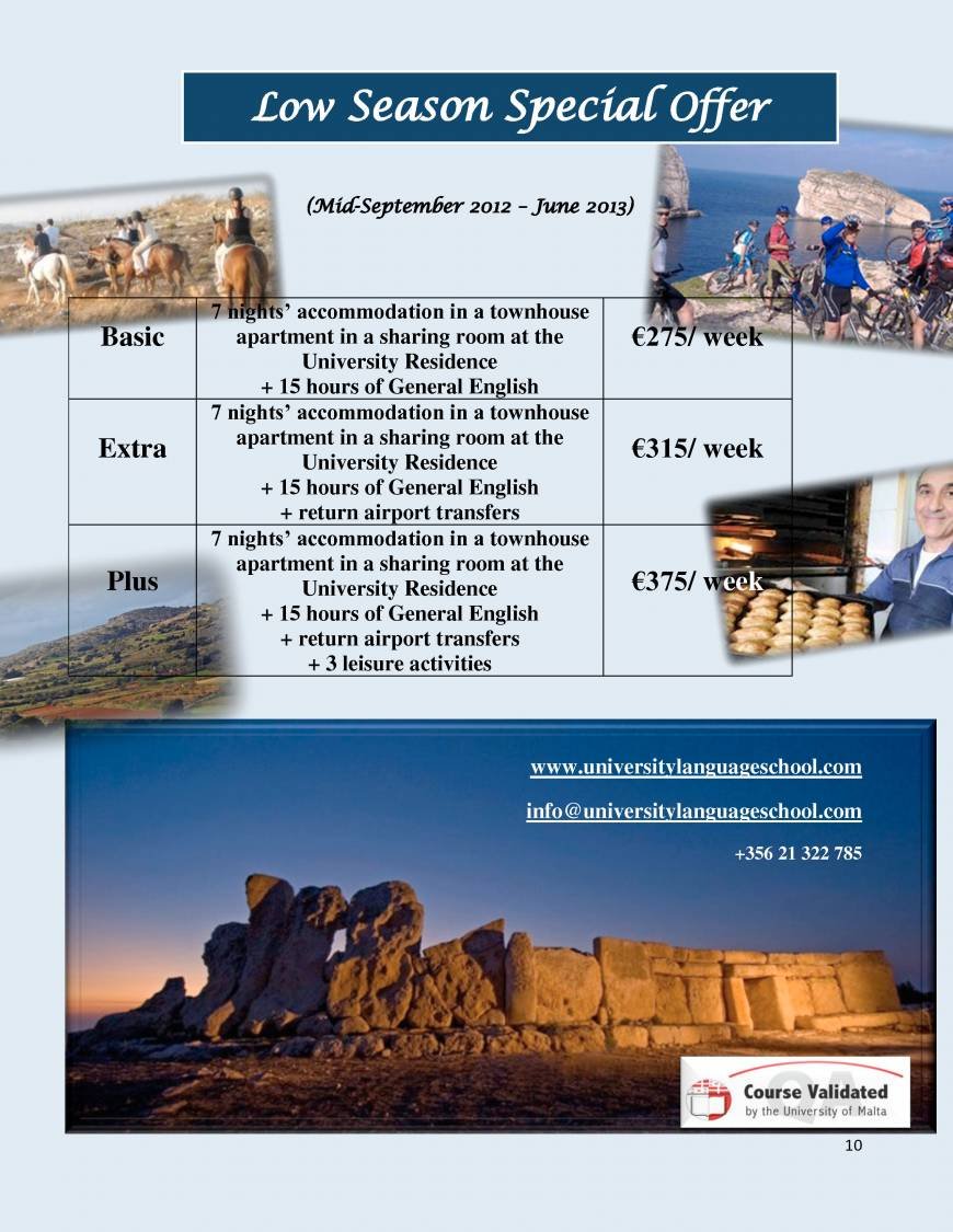  Pricelists of Malta University Language School Guze Debono Square - Photo 1 of 25