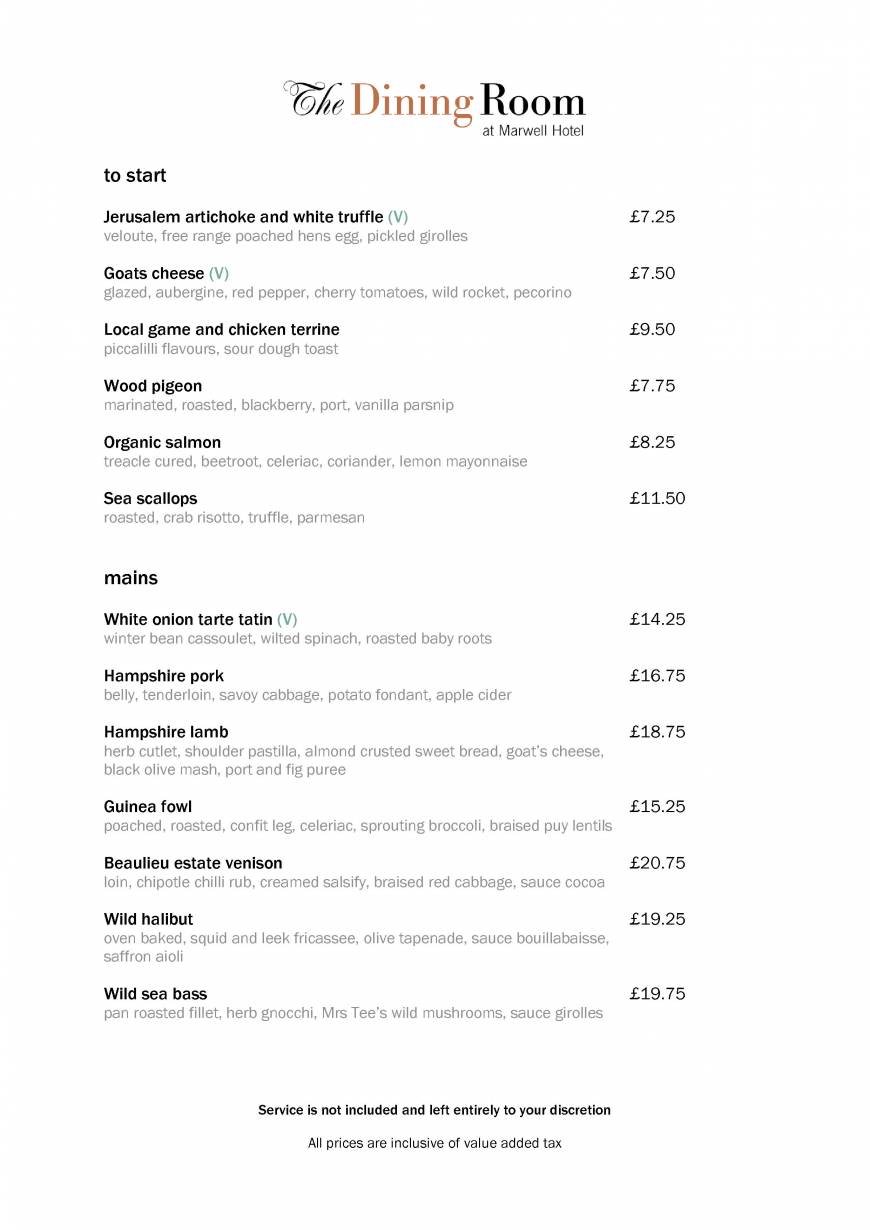  Pricelists of Marwell Hotel Thompsons Lane Colden Common - Photo 1 of 2