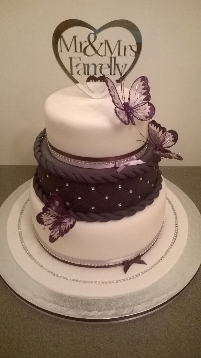 Purple quilted wedding cake Latest Wedding Cakesby Dream Wedding Creations of Dream Wedding Creations Eastleigh Road - Photo 4 of 13