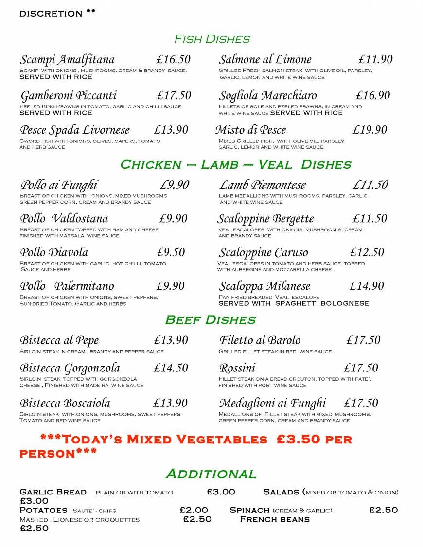  Pricelists of Umberto Ristorante Italiano 361 Ley Street - Photo 2 of 5