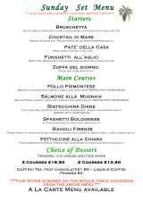 Menus & Prices, Umberto Ristorante Italiano, Ilford