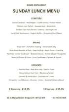 Menus & Prices, Nomis Restaurant Bridgnorth, Bridgnorth