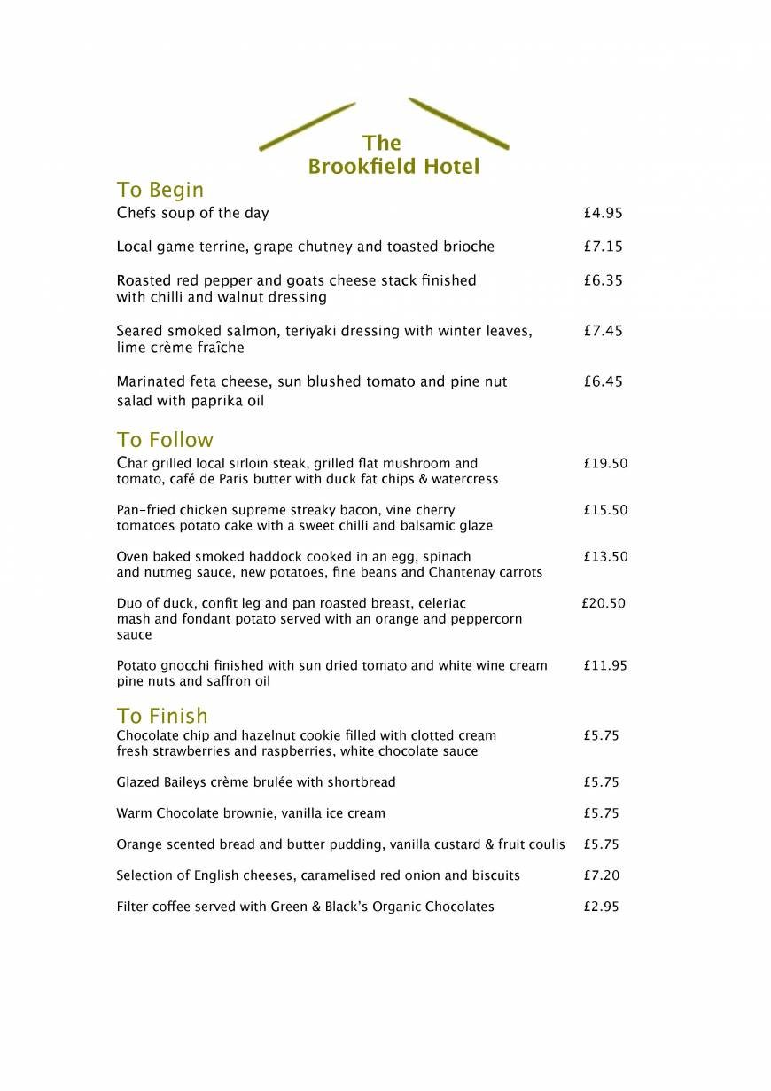  Pricelists of The Brookfield Hotel & Hermitage Restaurant Havant Road - Photo 2 of 11