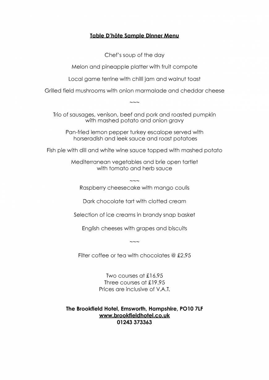  Pricelists of The Brookfield Hotel & Hermitage Restaurant Havant Road - Photo 5 of 11