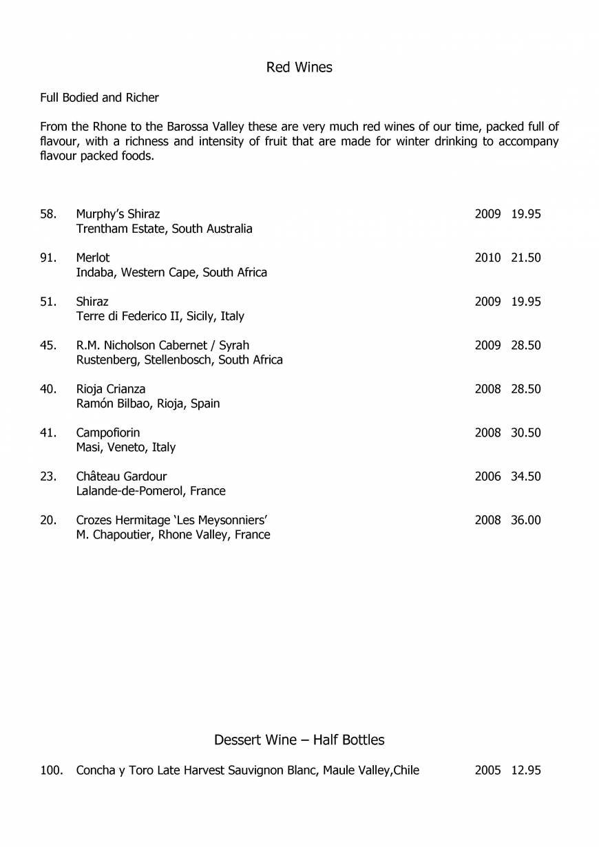  Pricelists of The Brookfield Hotel & Hermitage Restaurant Havant Road - Photo 11 of 11
