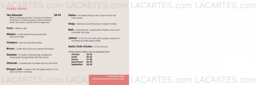  Pricelists of Samsara Indian Restaurant 23 - 25 High Street - Photo 5 of 7