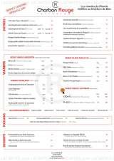 Menus & Prices, Charbon Rouge, Paris