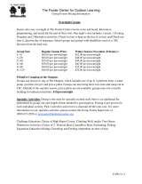 Menus & Prices, The Fowler Center for Outdoor Learning, Mayville