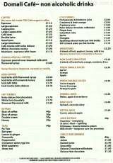 Menus & Prices, Domali Cafe Vegetarian Restaurant, Crystal Palace
