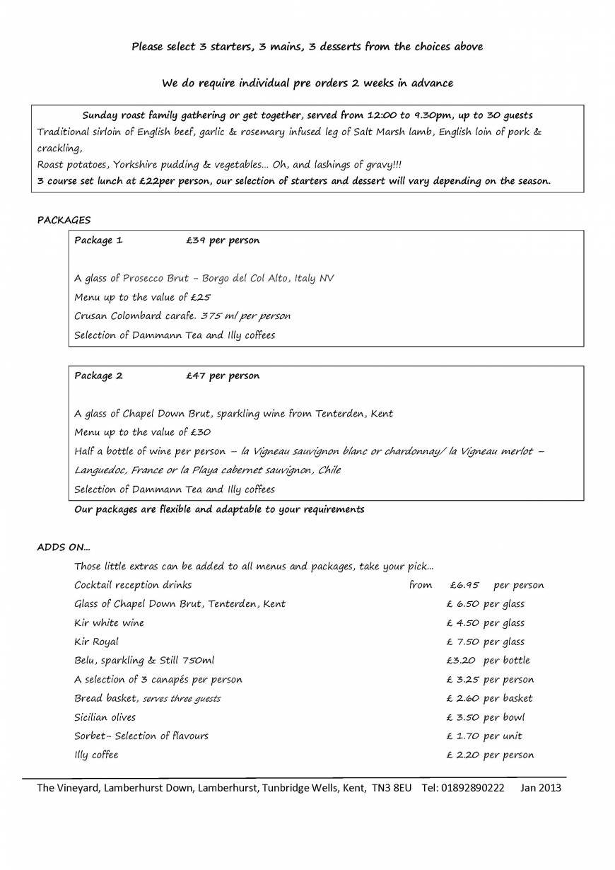  Pricelists of The Vineyard Pub and Restaurant The Down, Lamberhurst - Photo 21 of 28