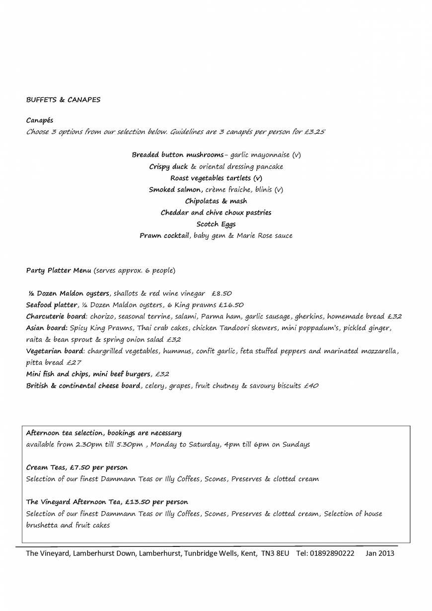  Pricelists of The Vineyard Pub and Restaurant The Down, Lamberhurst - Photo 20 of 28