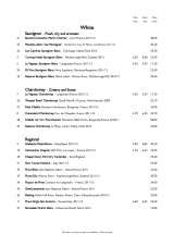 Menus & Prices, The Dirty Habit, Maidstone