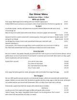 Menus & Prices, The Red Lion at Whittlesford Bridge, Whittlesford