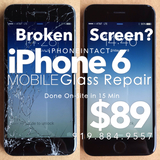 Broken Glass iPhone 6 Screen Repairs for $89. MOBILE Service Brings the Repair to YOUR Raleigh Location!, iPhoneIntact Mobile iPhone Repair, Raleigh