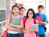  smiling students  standing together at campus, Tutoring Club of Allen, Allen