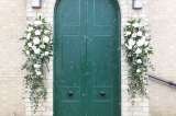 Example of swags either side of chapel doors, Flowers by Penny, St. Ives