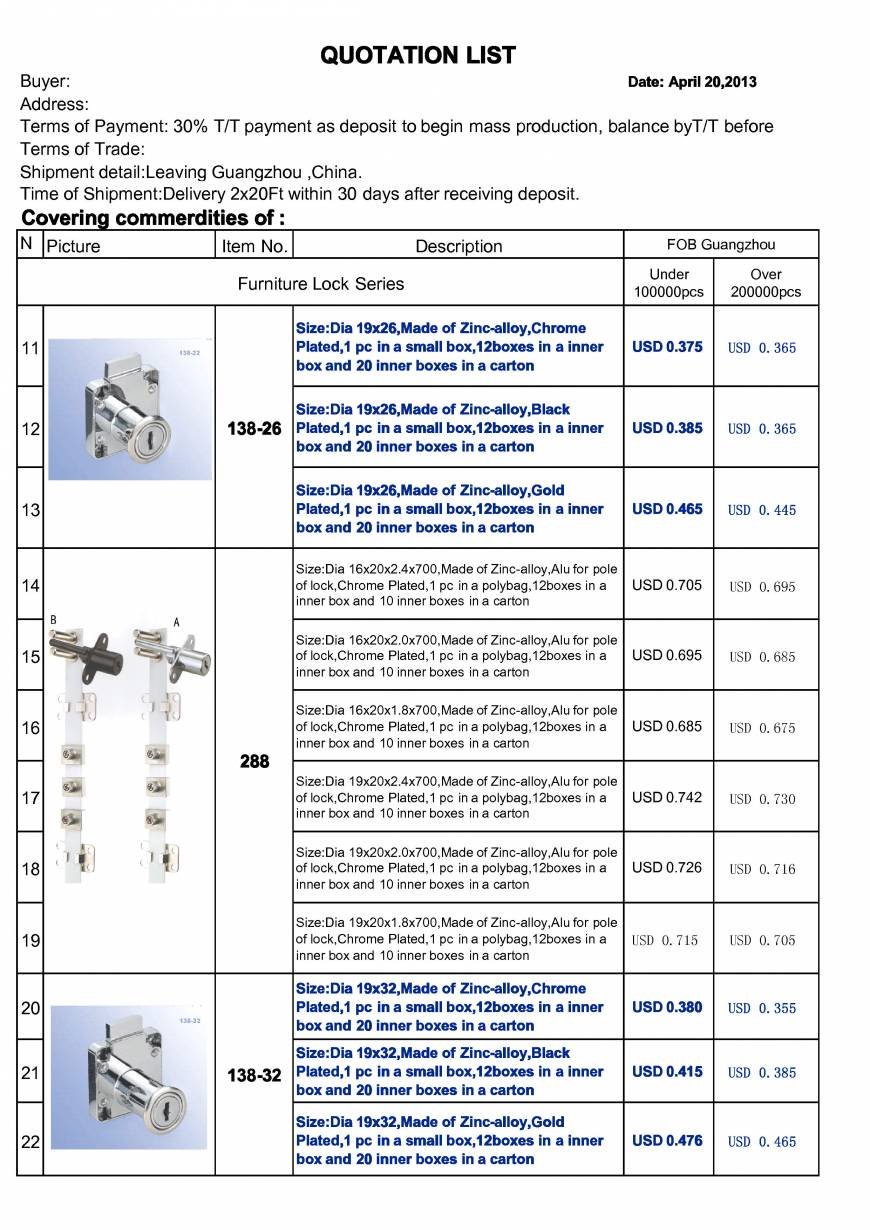  Pricelists of OLYMSTON METAL INDUSTRY CO.,LTD Jinshen Industrial park - Photo 13 of 25