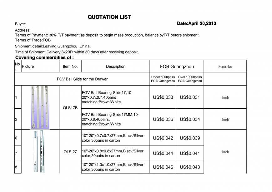  Pricelists of OLYMSTON METAL INDUSTRY CO.,LTD Jinshen Industrial park - Photo 1 of 25