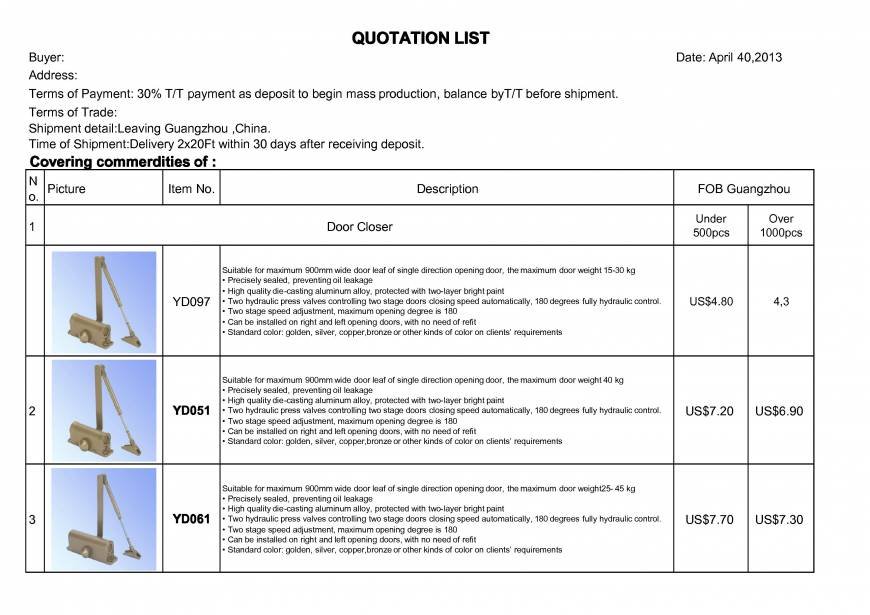  Pricelists of OLYMSTON METAL INDUSTRY CO.,LTD Jinshen Industrial park - Photo 5 of 25