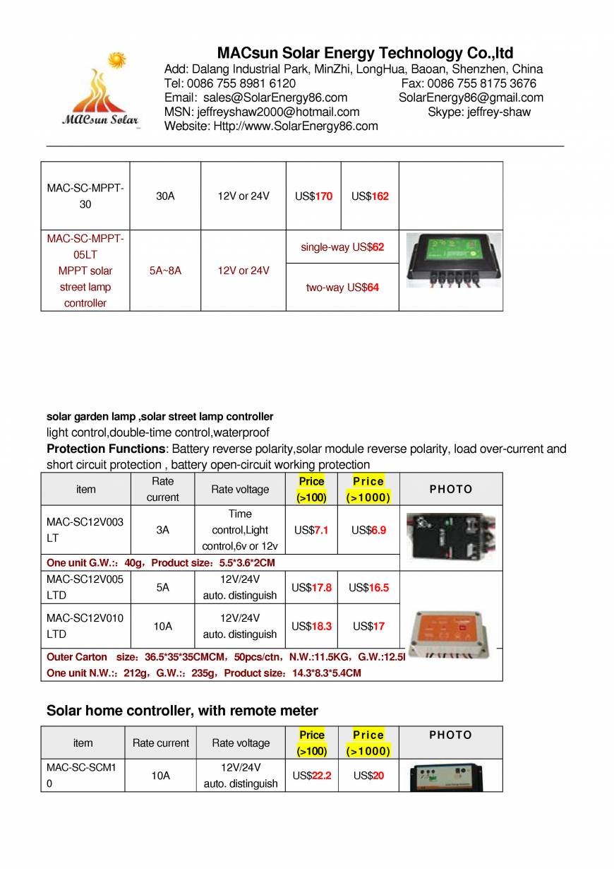  Pricelists of Macsun Solar Energy Technology Co.,LTD. No. 1, Huaxing Road, Shanghenglang, Dalang Town, Longhua New District - Photo 43 of 43