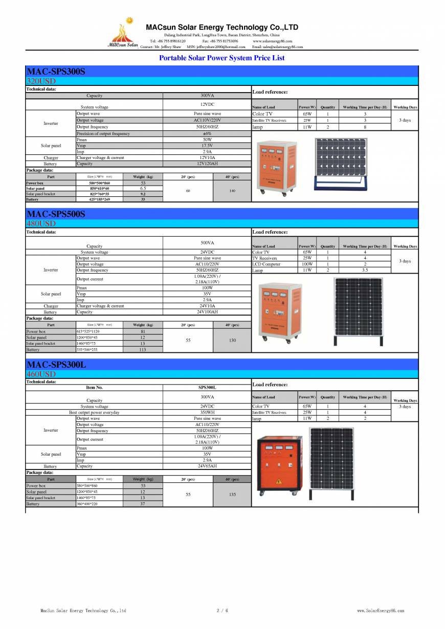  Pricelists of Macsun Solar Energy Technology Co.,LTD. No. 1, Huaxing Road, Shanghenglang, Dalang Town, Longhua New District - Photo 5 of 43