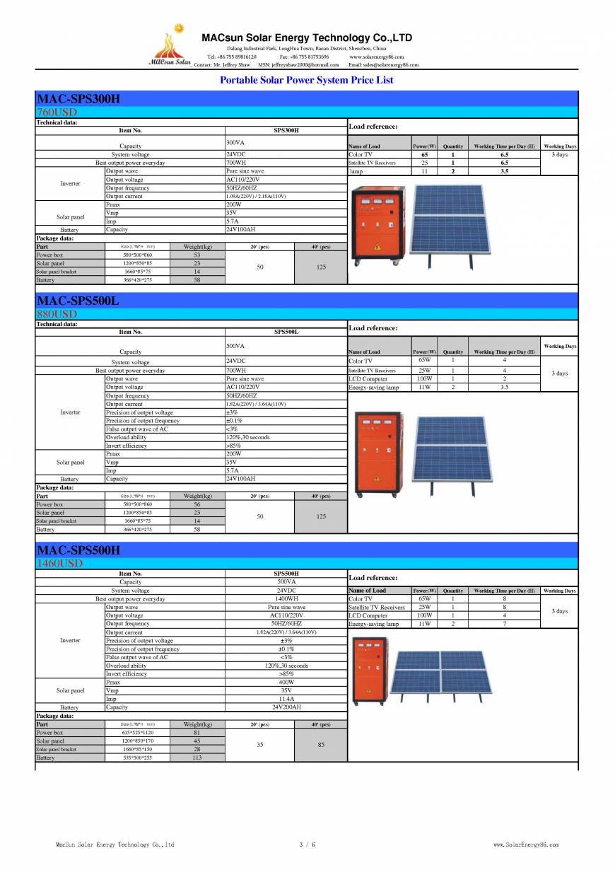  Pricelists of Macsun Solar Energy Technology Co.,LTD. No. 1, Huaxing Road, Shanghenglang, Dalang Town, Longhua New District - Photo 6 of 43