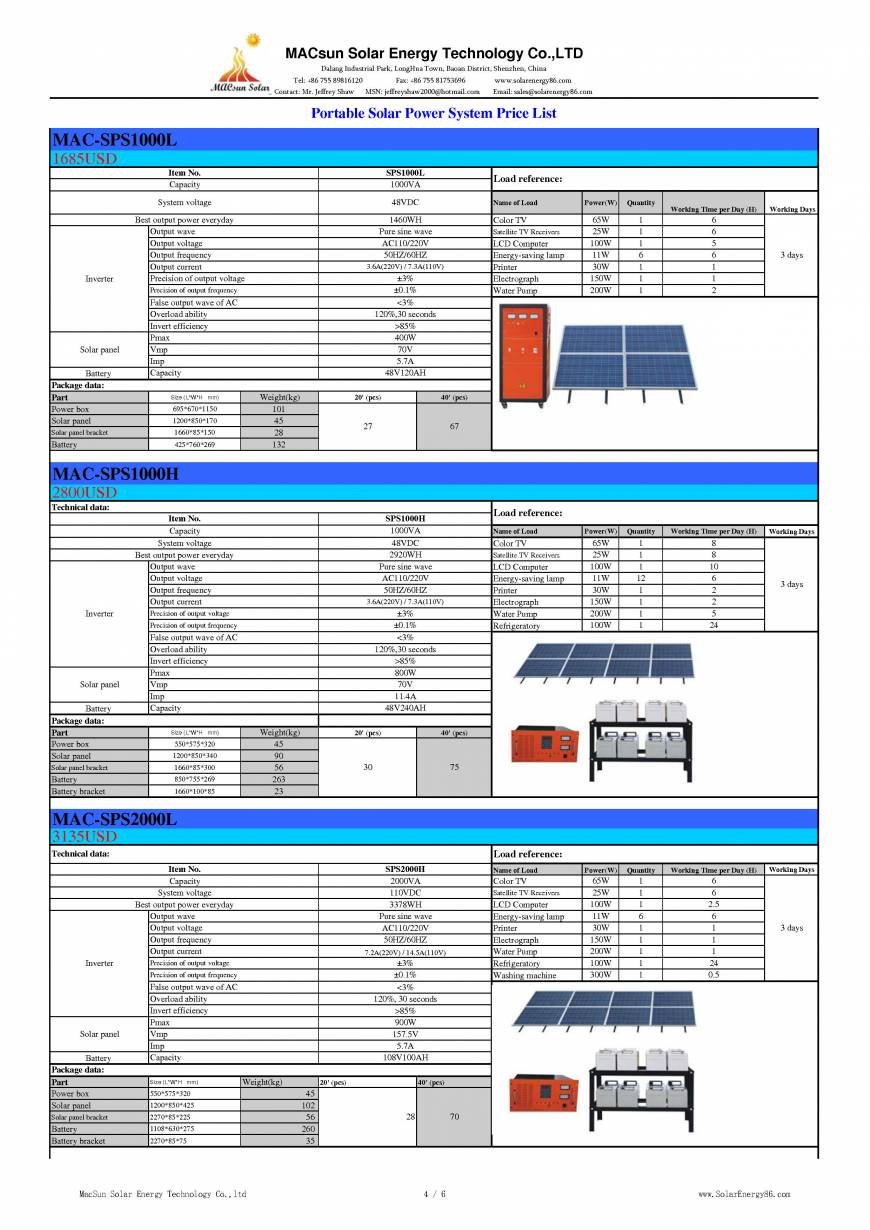  Pricelists of Macsun Solar Energy Technology Co.,LTD. No. 1, Huaxing Road, Shanghenglang, Dalang Town, Longhua New District - Photo 7 of 43