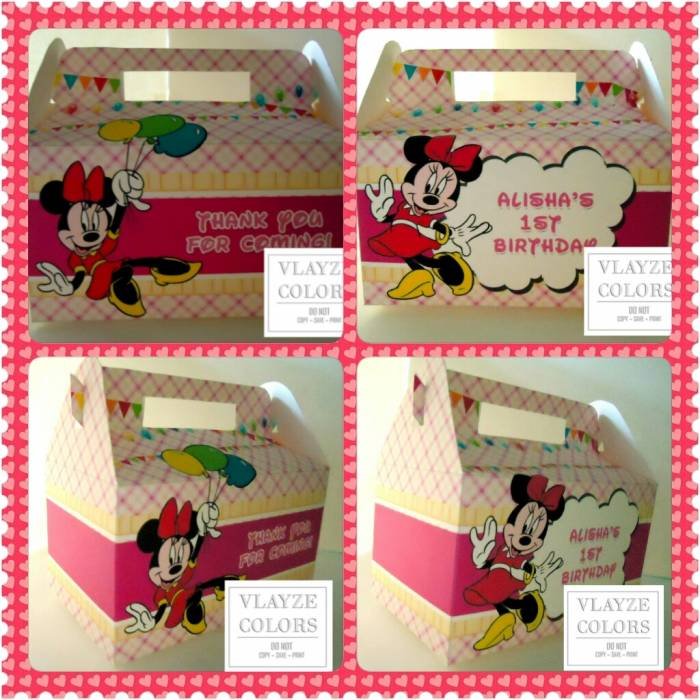 Theme: Minnie Mouse Personalized Munchkin Boxes  of Vlayze Colors Malate - Photo 2 of 2