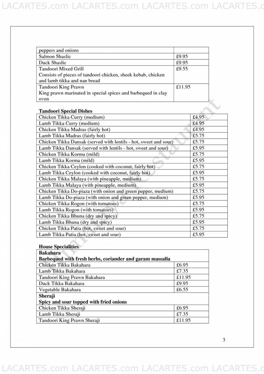  Pricelists of Himalaya Indian Restaurant 393 Lewisham High Street - Photo 7 of 17
