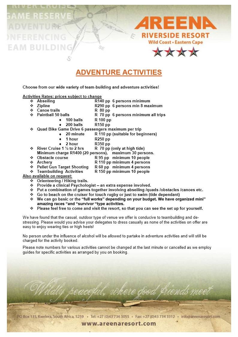  Pricelists of Areena Riverside Resort Corner of Schafli & Glengarriff Road, Kwelera - Photo 22 of 26