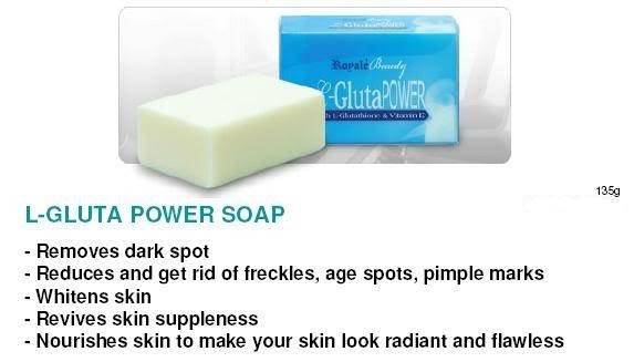 L-Gluta Power Soap (130g) w/ L-Glutathione & Vitamin E<br />
<br />
- HALAL Certified<br />
- Categorized and Awarded