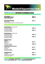 Menus & Prices, Mushrif Equestrian and Polo Club, Dubai