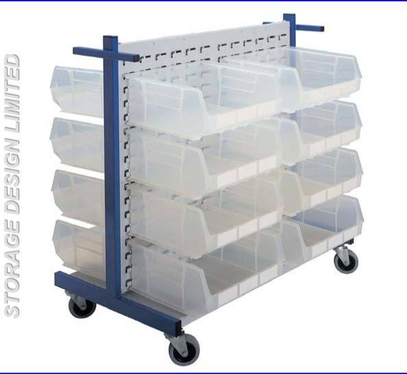 Clear linbins on mobile louvre panel trolley LINBINS of Storage Design Limited Primrose Hill - Photo 3 of 54