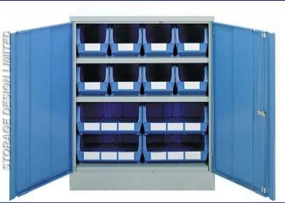 Blue linbins in small blue cupboard LINBINS of Storage Design Limited Primrose Hill - Photo 21 of 54