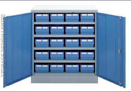 Blue linbins in small blue cupboard LINBINS of Storage Design Limited Primrose Hill - Photo 22 of 54