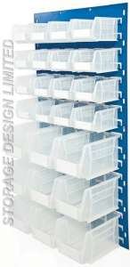 clear linbins on louvre panel Storage Design Limited Primrose Hill 