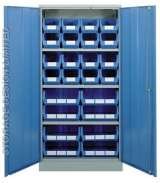 Blue linbins in large blue cupboard Storage Design Limited Primrose Hill 