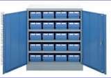 Blue linbins in small blue cupboard Storage Design Limited Primrose Hill 