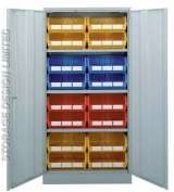 Colour linbins in large cupboard Storage Design Limited Primrose Hill 