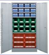 Colour linbins in large cupboard Storage Design Limited Primrose Hill 