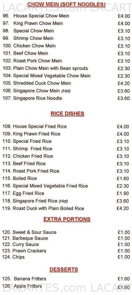  Pricelists of Lucky Dragon Chinese Takeaway 3 Station Approach - Photo 5 of 6