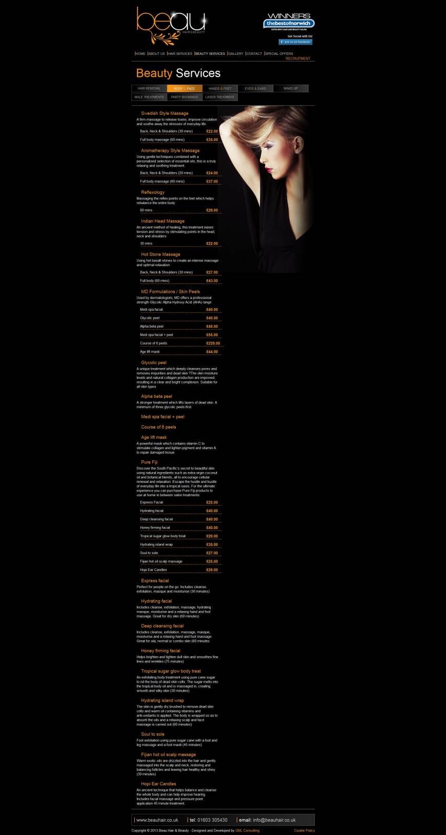  Pricelists of Beau Hair & Beauty 205 Queens Road - Photo 1 of 8
