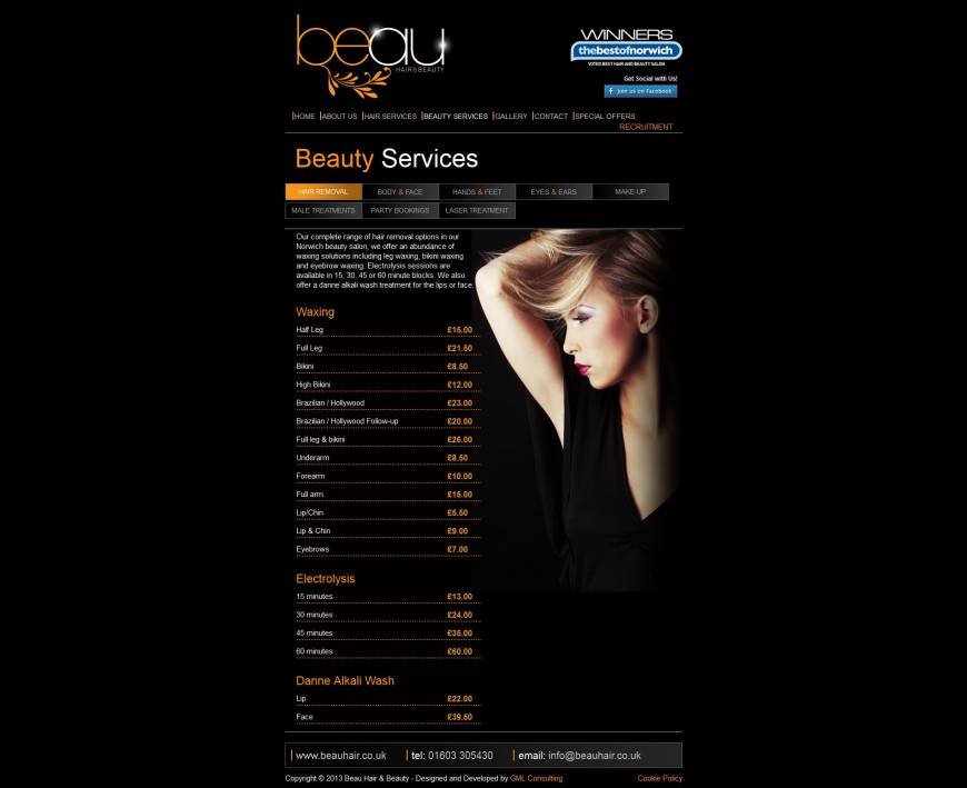  Pricelists of Beau Hair & Beauty 205 Queens Road - Photo 3 of 8