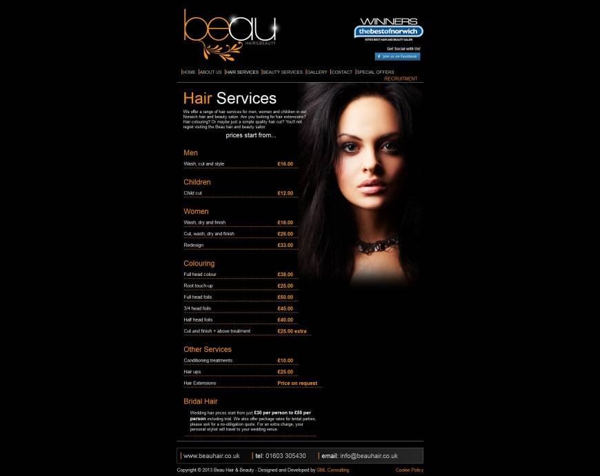  Pricelists of Beau Hair & Beauty 205 Queens Road - Photo 4 of 8