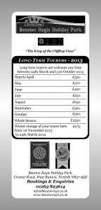 Menus & Prices, Beeston Regis Holiday Park, Cromer